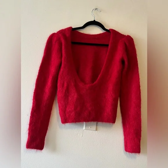 ba&sh Red Crew Neck Sweater - Picture 4 of 9